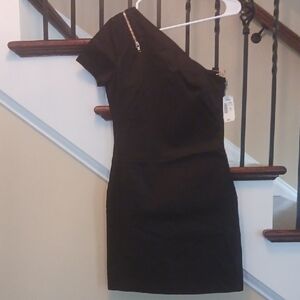 Sophisticated One-Shoulder Black Dress